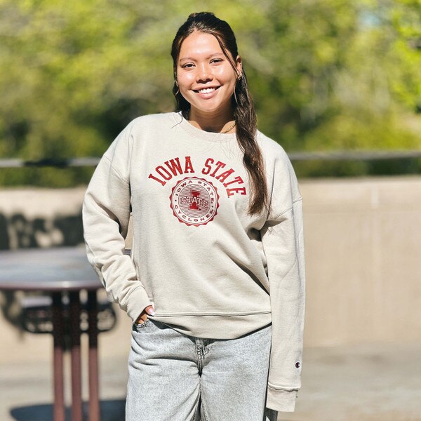 Champion® Women's Iowa State Seal Oatmeal Crewneck